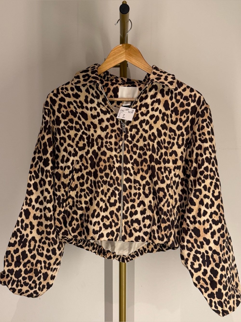 H&M Leopard Print Cropped Zip-Up Jacket | Animal Print | Statement Jacket